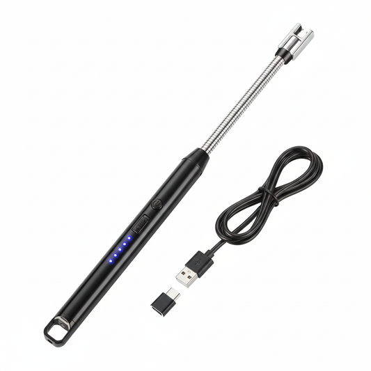 USB Rechargeable 360° Arc Lighter – Windproof Flexible Neck Electric Lighter